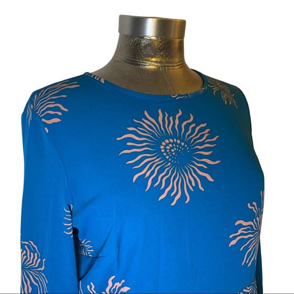 Loft Blue Modern Floral Dress - Picture 2 of 6